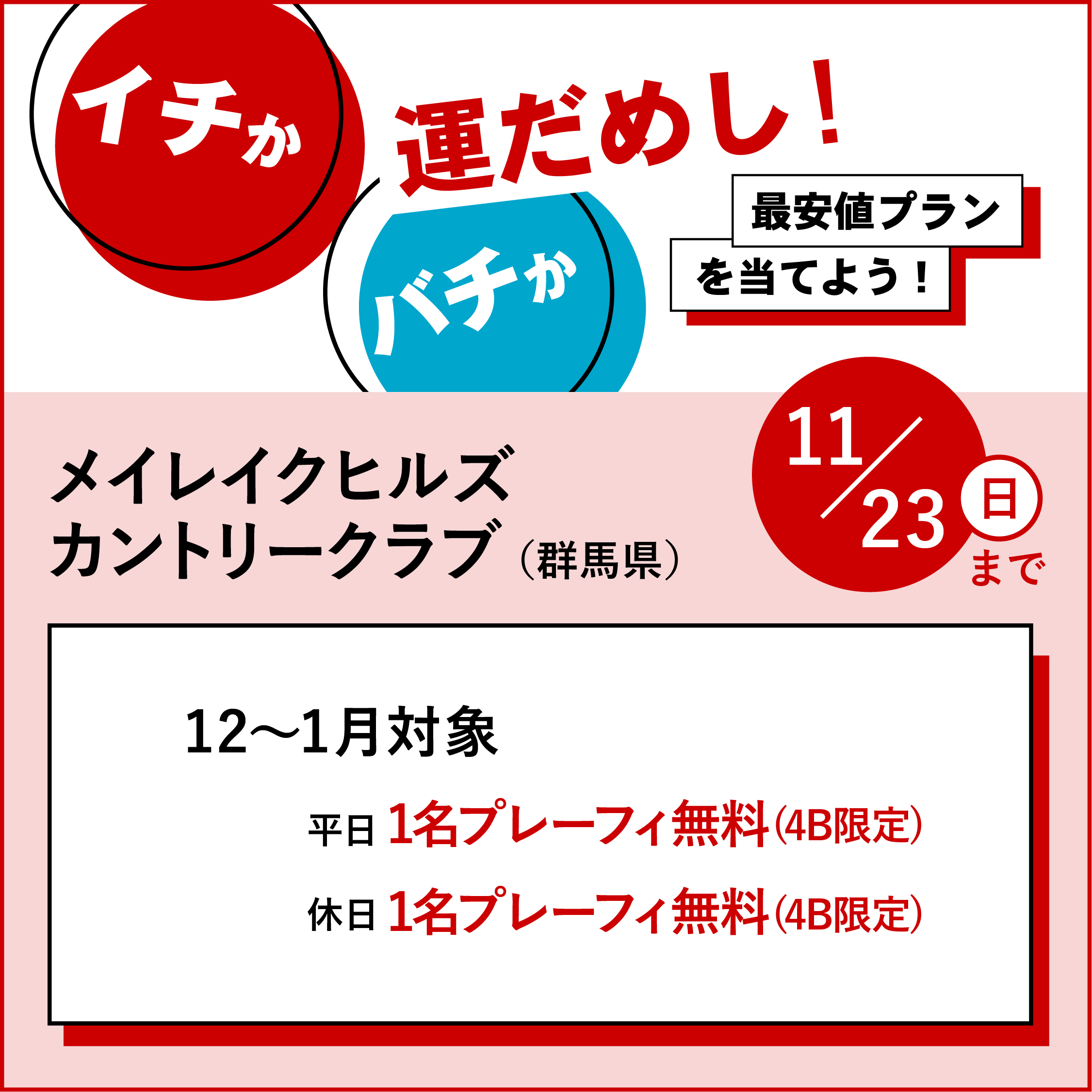 イチかバチか運試し「最安値プラン」を当てよう!